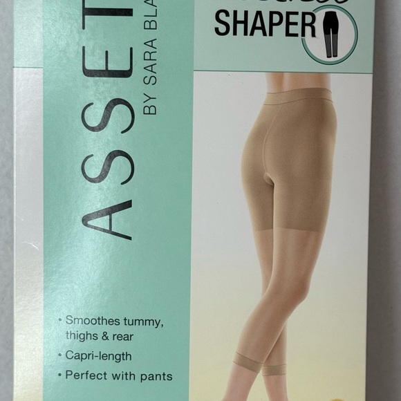 Assets Pantyhose. Two pair. Black Shaping & Nude Footless Pantyhose. Size 6 - Picture 7 of 8